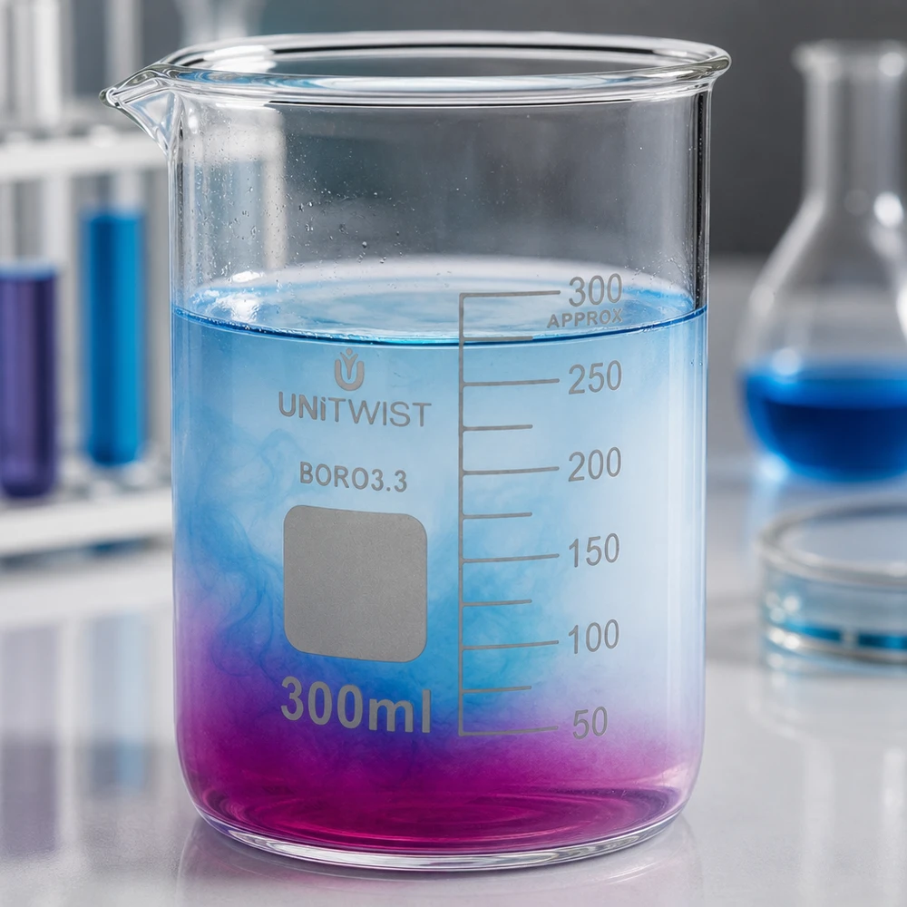 Becherglas 300ml Borosilikat 3.3 niedrige Form UNiTWIST für Labor und Gewerbe