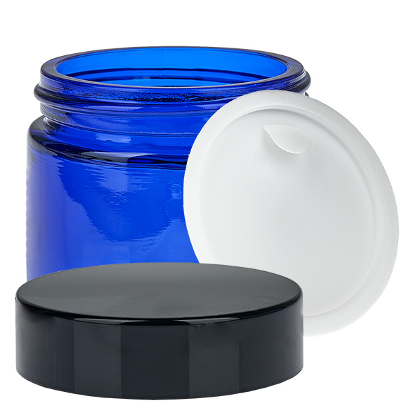 Glastiegel 60ml blau mit Einlegedeckel UNiTWIST Glastiegel 60ml blau mit Einlegedeckel UNiTWIST