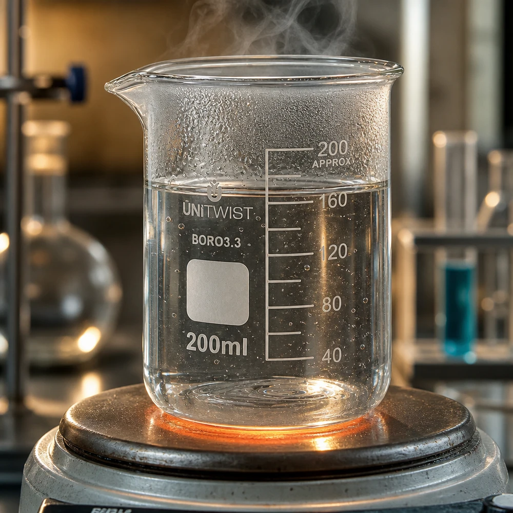 Becherglas 200ml Borosilikat 3.3 niedrige Form UNiTWIST für professionellen Laboreinsatz