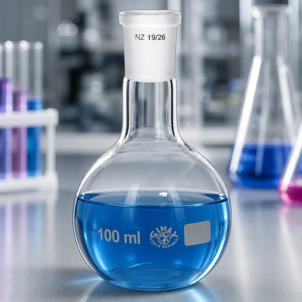 Stehkolben 100ml Borosilikatglas Normschliff NS 19/26 Laborausstattung professionell bei Pacadura