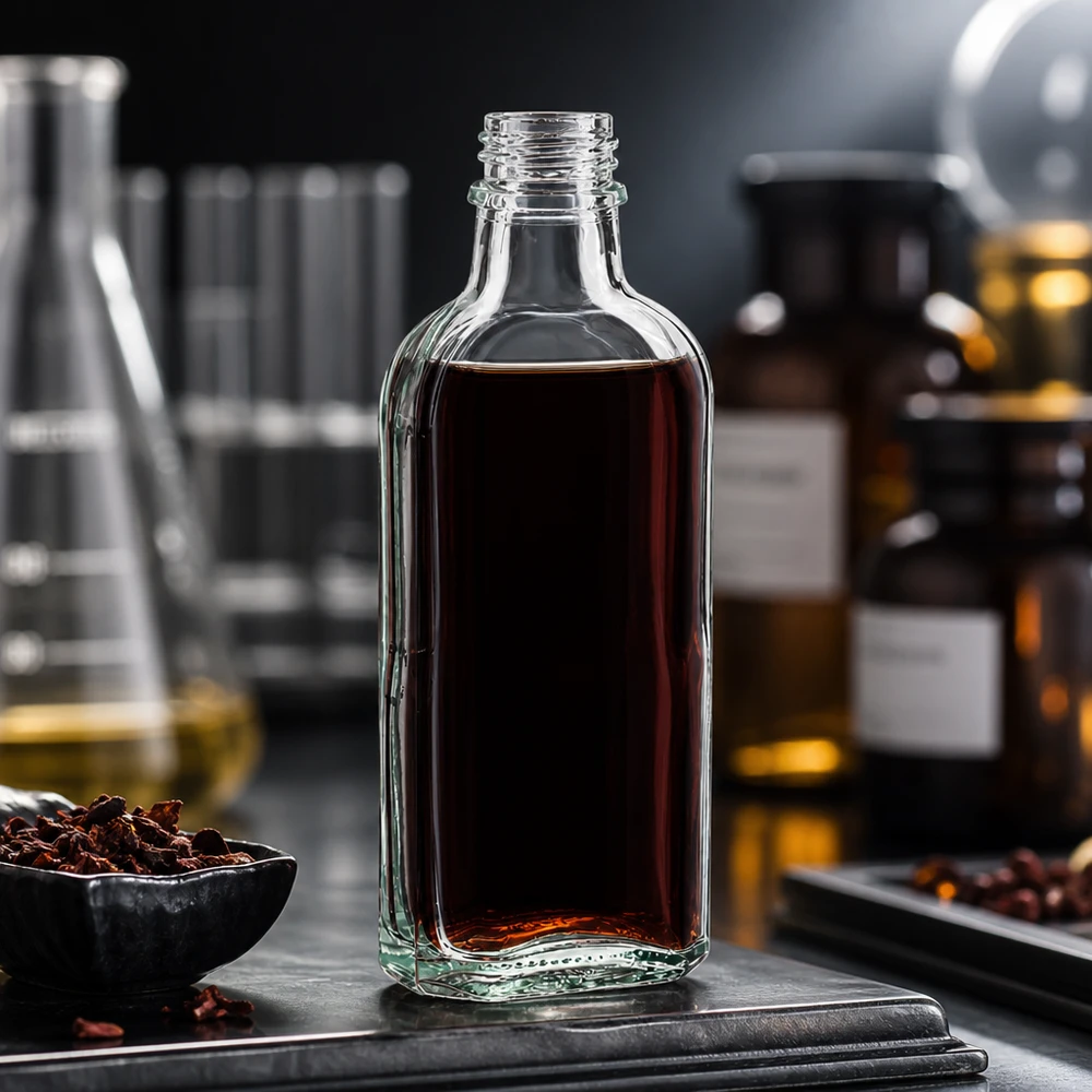 100 ml Meplatflasche klar DIN22 aus Glas für professionelle Abfüllung im Fachhandel