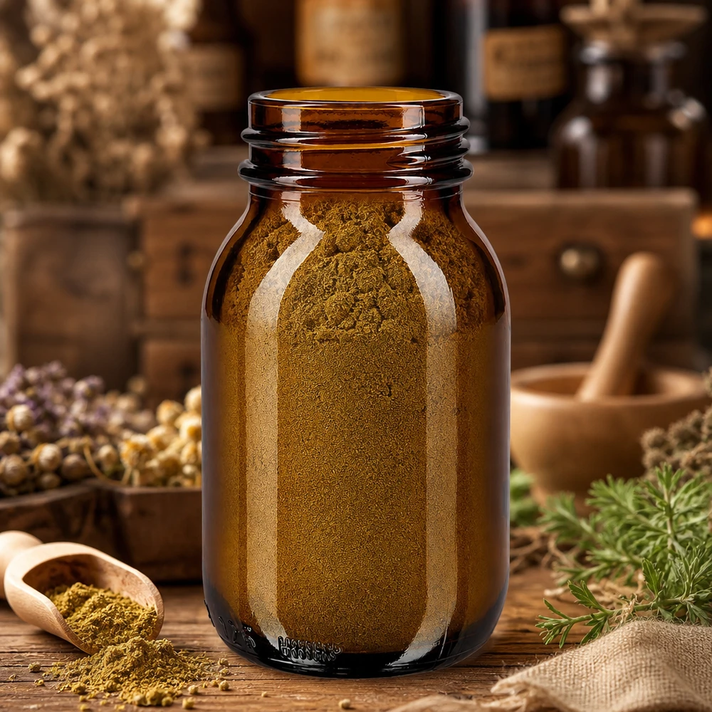 125ml Weithalsflasche aus Braunglas für professionelle Lagerung von Gewürzen und Kräutern im Fachhandel