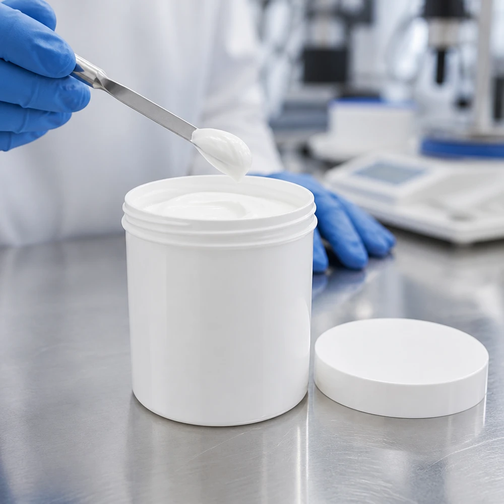 Salbenkruke 250g weiß PP-Kunststoff mit Schraubdeckel für professionelle pharmazeutische Anwendungen