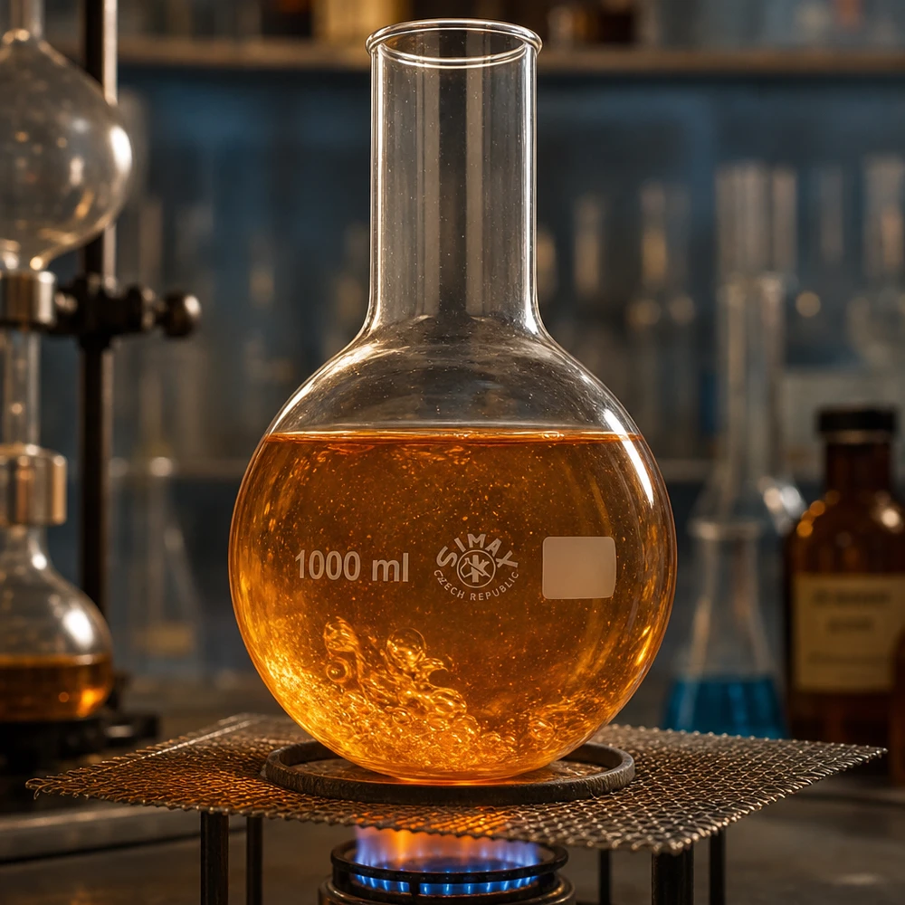 Rundkolben 1000ml Weithals Borosilikatglas für professionelle Laboranwendungen und chemische Synthese