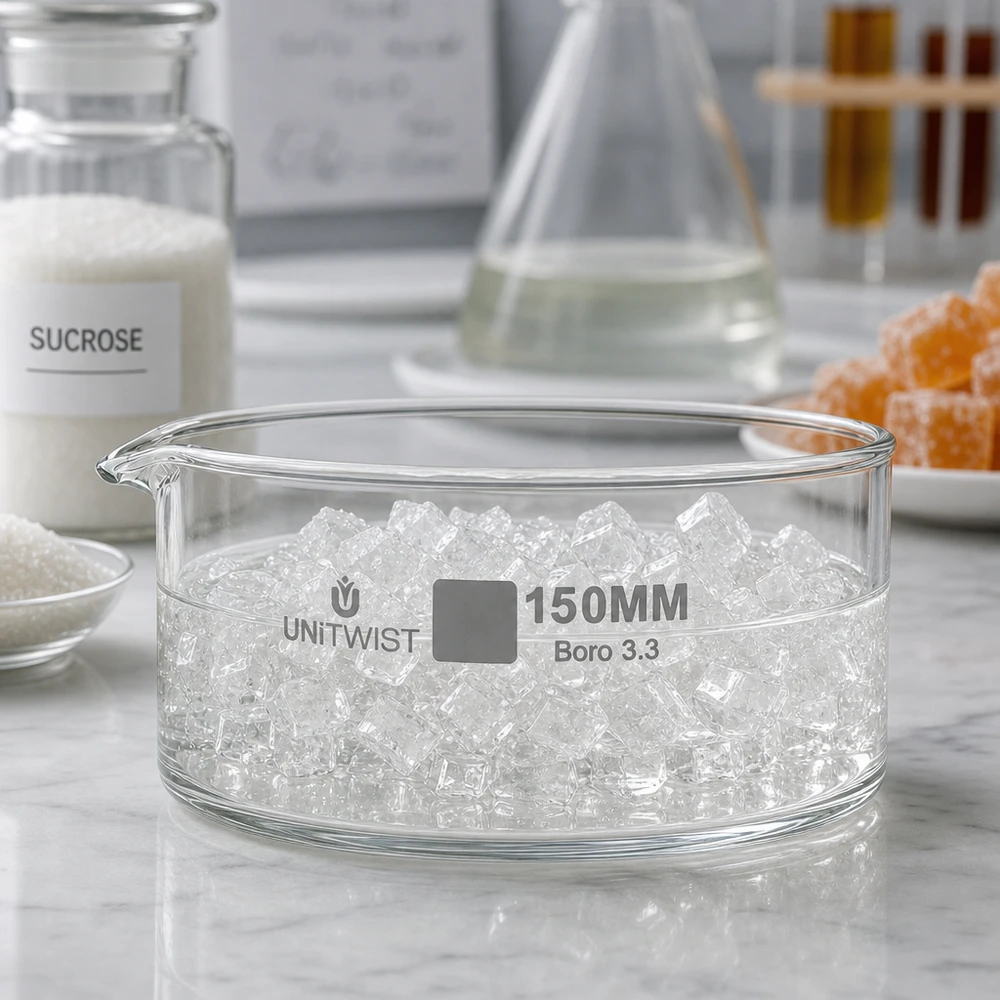 Kristallisierschale 150mm Borosilikatglas 3.3 UNiTWIST für Labor und Gewerbe professionell und hitzebeständig