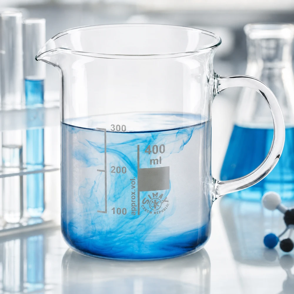 Becherglas 400 ml Borosilikatglas mit Henkel für Labor und Gewerbe von Pacadura