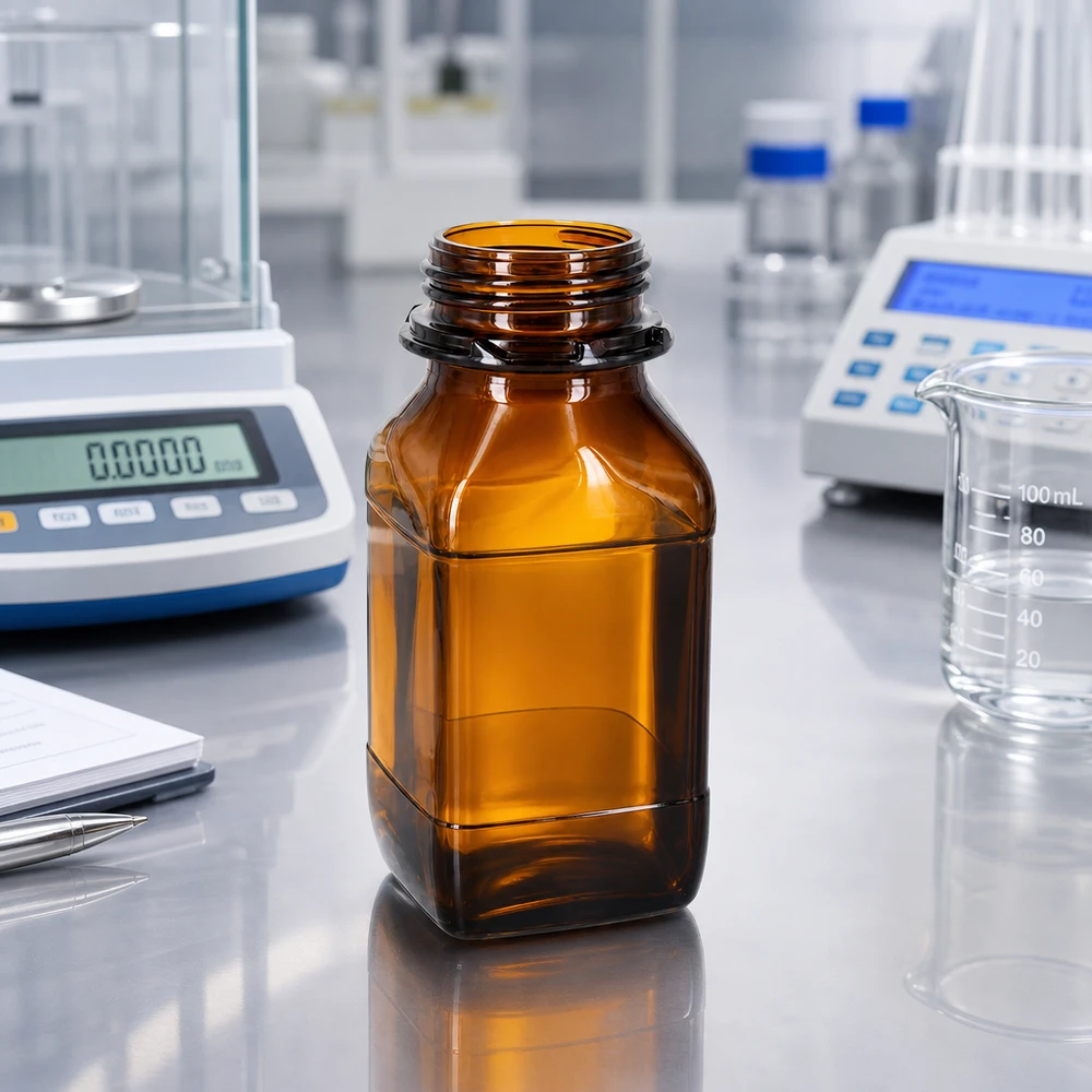 Chemikalienflasche 500ml Braunglas DIN 54 - Betriebsausstattung 500ml Chemikalienflasche aus braunem Glas für professionelle Laboranwendungen und sichere Chemikalienlagerung