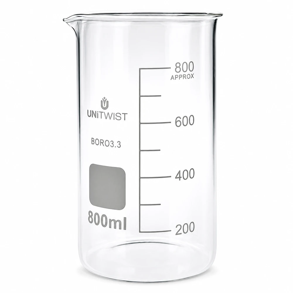 Becherglas 800ml Borosilikat, hohe Form UNiTWIST Becherglas 800ml Borosilikat hohe Form UNITWIST für Labor und Gewerbe mit Graduierung