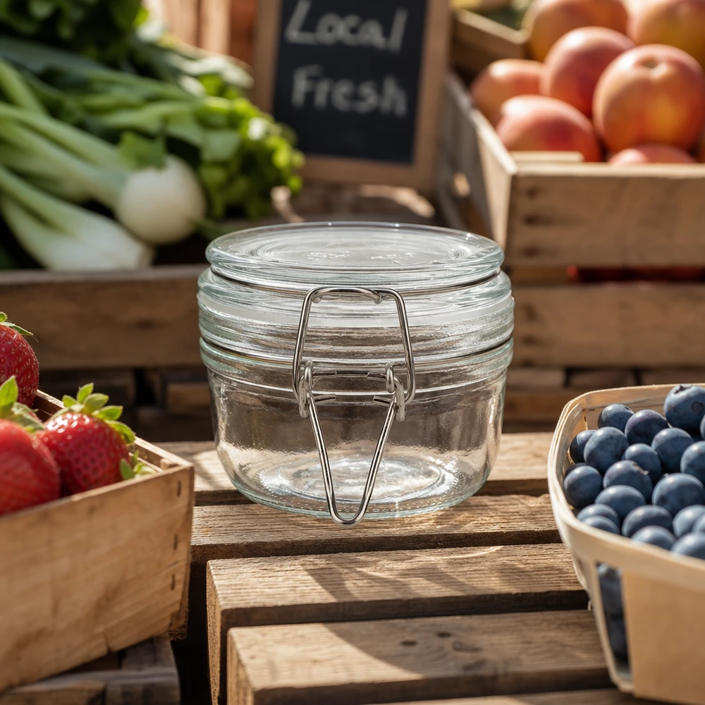 200ml Vorratsglas mit Bügelverschluss für professionelle Lagerung und Präsentation von Lebensmitteln im Fachhandel