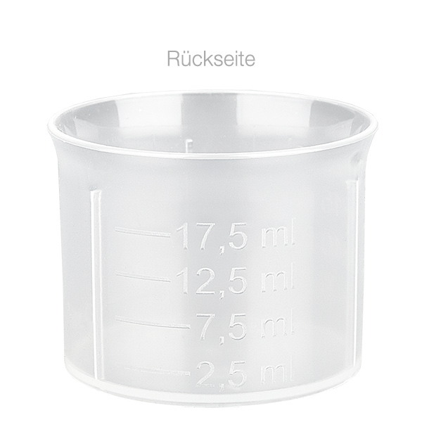 20ml Dosierbecher transparent mit Skala ApoGlas