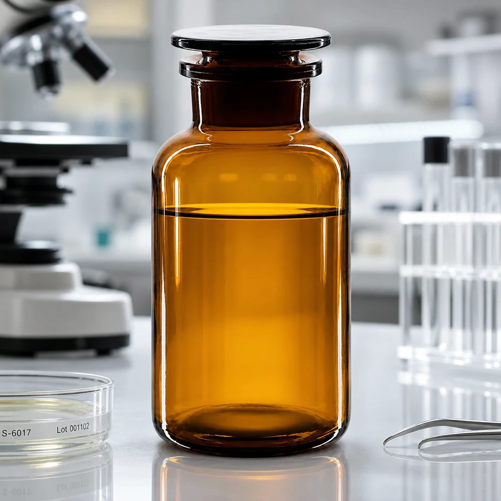 Rundschulterfl. 500ml braun Weithals Glasstopfen Rundschulterflasche 500ml Braunglas Weithals mit Glasstopfen für Labor und Pharmazie