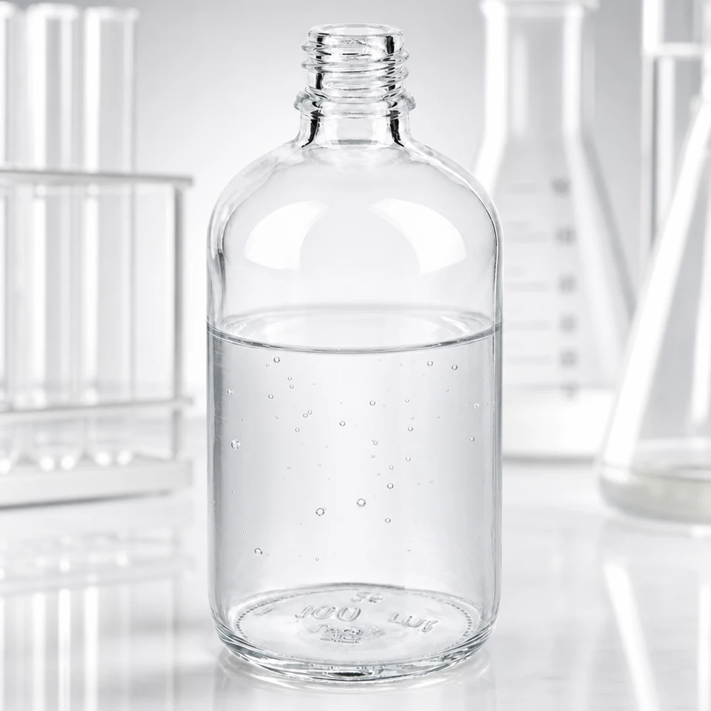 Klarglas Flasche 100ml DIN 18 100ml klare Apothekenflasche aus Glas für professionelle pharmazeutische Anwendungen im Fachhandel