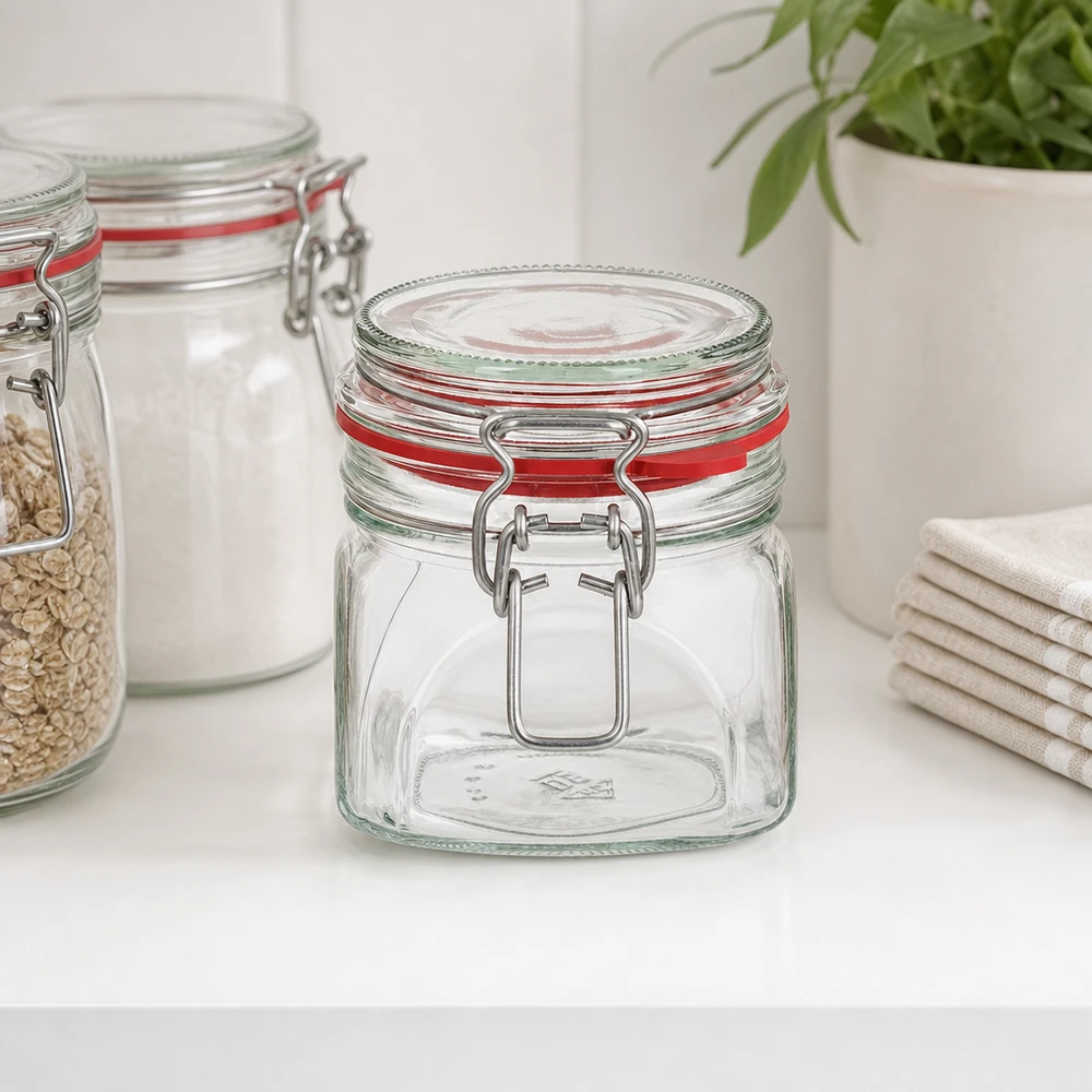 370ml Vorratsglas Typ G mit Bügelverschluss UN.. 370ml Vorratsglas mit Bügelverschluss aus Klarglas für professionelle Lagerung und Aufbewahrung im Gewerbe