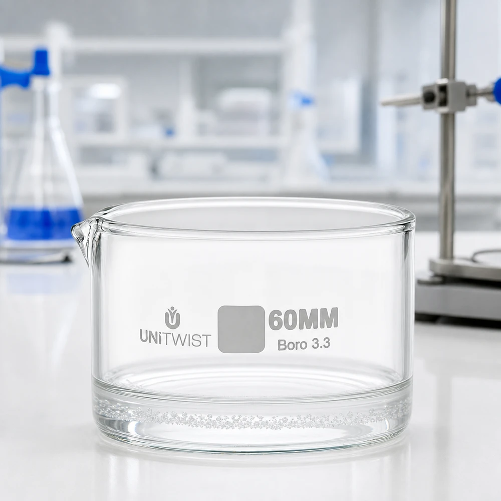 Kristallisierschale 60mm Borosilikatglas 3.3 UNiTWIST für Labor und Gewerbe hitzebeständig