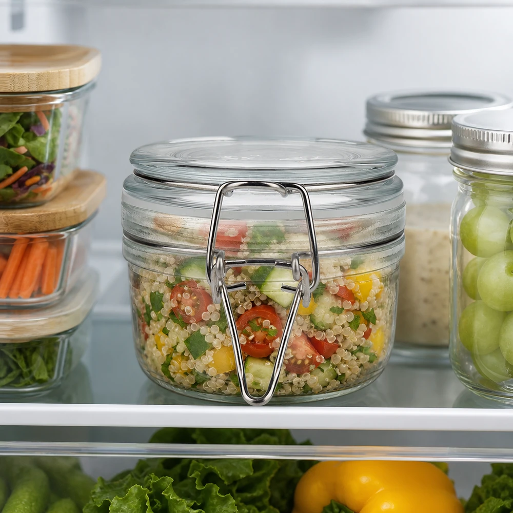 200ml Vorratsglas mit Silikonring und Bügelverschluss UNiTWIST 200ml Vorratsglas mit Bügelverschluss für professionelle Lebensmittellagerung im Kühlschrank - Pacadura Fachhandel