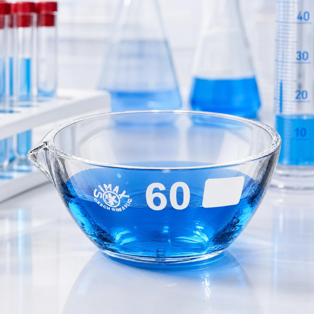 45ml Abdampfschale Borosilikat mit Ausguss ø60mm für professionelle Laboranwendungen bei Pacadura.de
