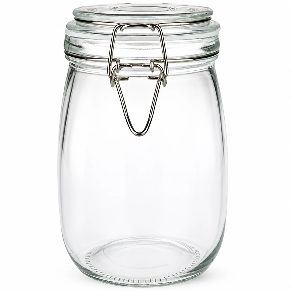 1000ml Vorratsglas mit Silikonring und Bügelverschluss UNiTWIST 1000ml Vorratsglas mit Bügelverschluss aus robustem Glas für professionelle Lagerung im Fachhandel