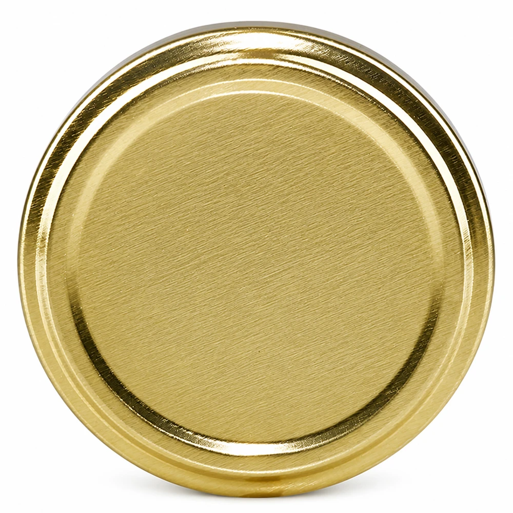 58mm BasicSeal Twist-Off Deckel TO58 gold aus Weißblech für gewerbliche Abfüllung im Großhandel