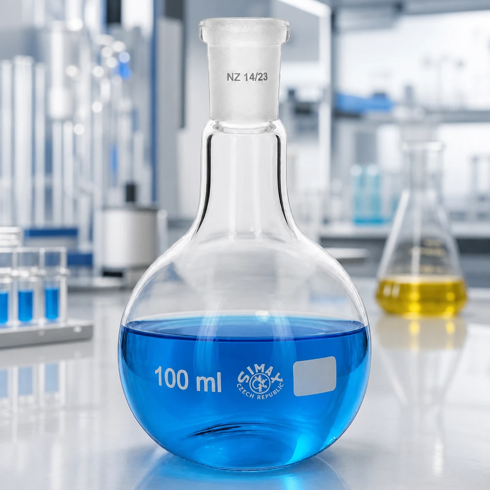 Stehkolben 100ml Borosilikatglas NS 14/23 Laborqualität für professionelle Anwendung im Chemielabor