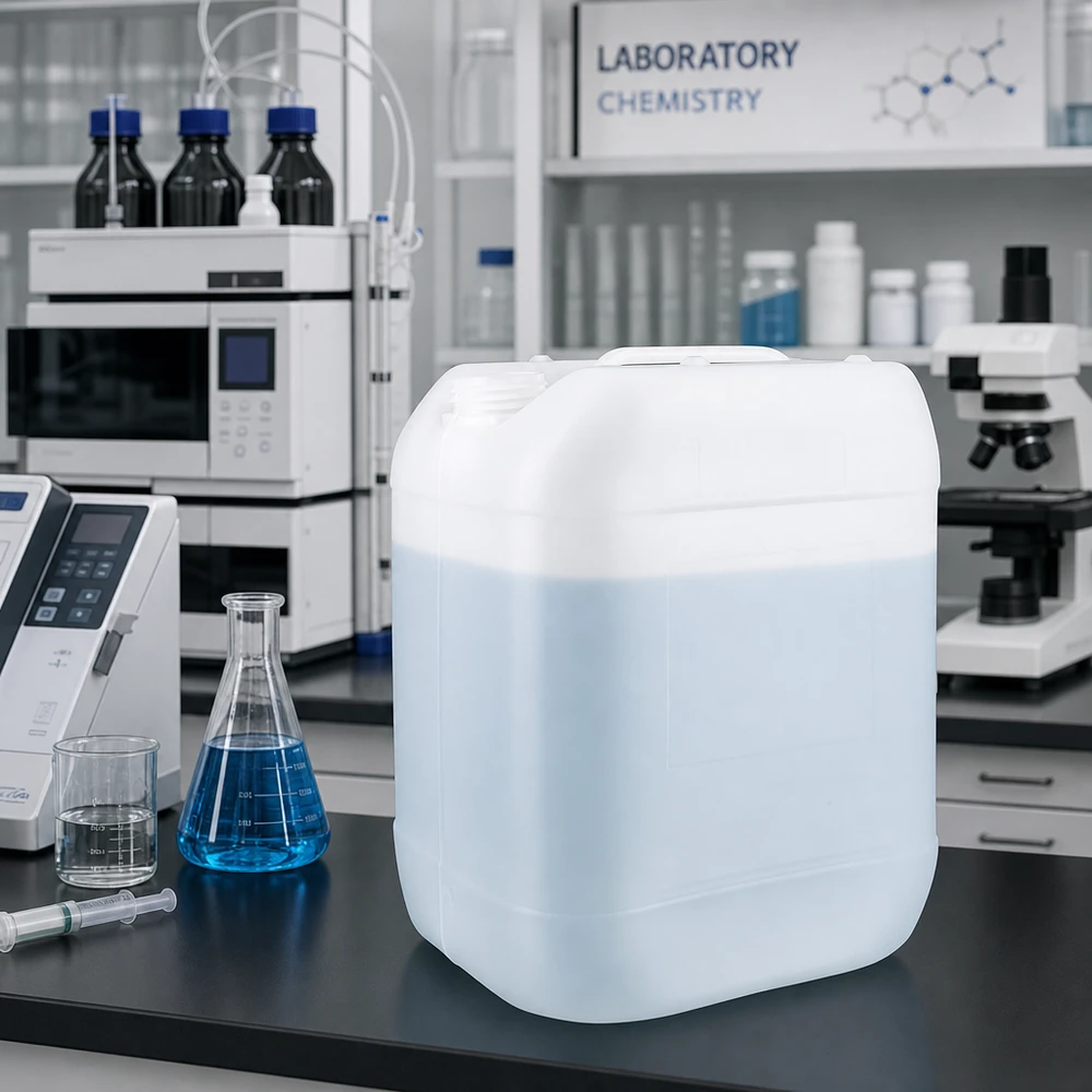 Weißer HDPE Kanister 20 Liter ohne Verschluss für gewerblichen Einsatz im Labor und Industrie