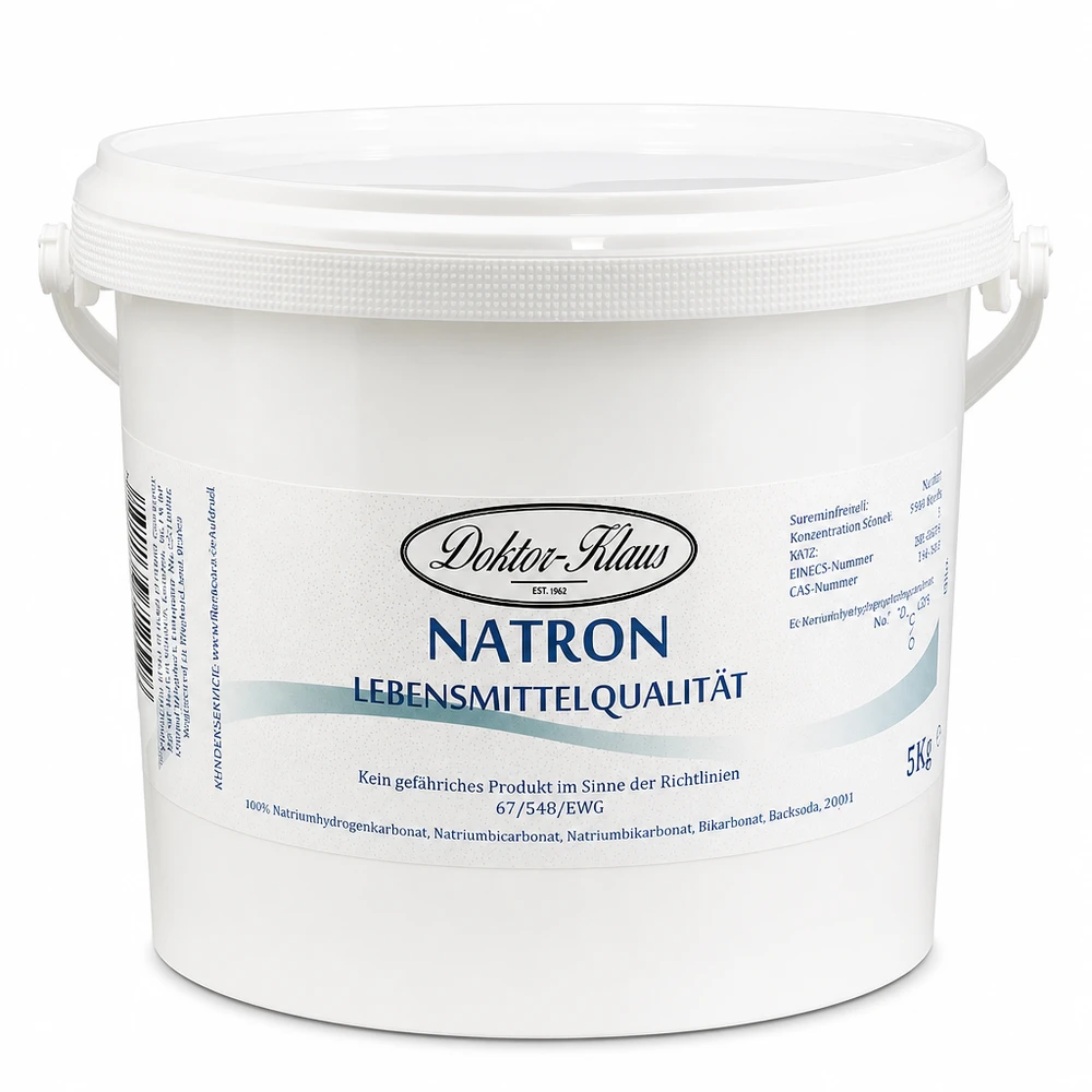 Natron 5kg Doktor-Klaus 5kg Natron Doktor Klaus Natriumhydrogencarbonat in weißem Kunststoffeimer für professionellen Gewerbeeinsatz