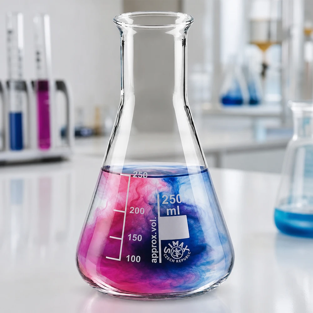 Erlenmeyerkolben 250ml Enghals Borosilikatglas für professionelle Laboranwendungen und chemische Analysen