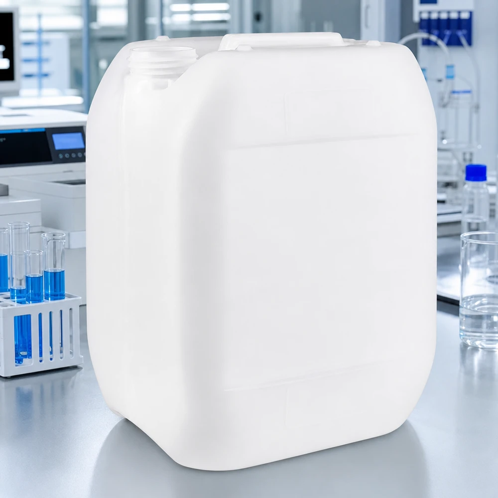 Weißer HDPE-Kanister 10 Liter ohne Verschluss für professionellen Laboreinsatz bei Pacadura