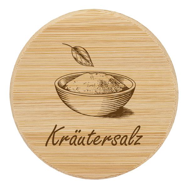 Holzdeckel "Kräutersalz" für WECK RR60