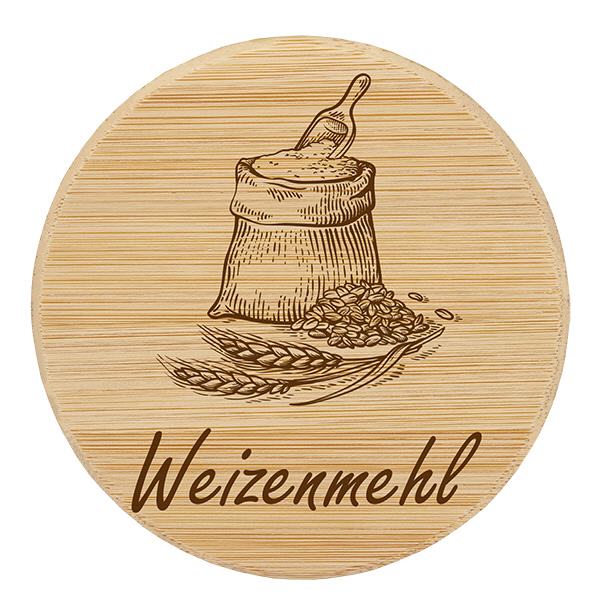 Holzdeckel "Weizenmehl" für WECK RR100