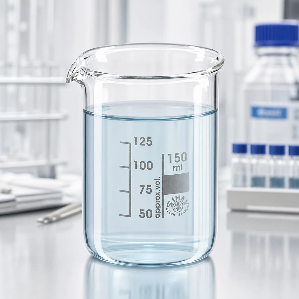Becherglas 150ml aus Borosilikatglas niedrige Form für professionellen Laboreinsatz und präzise Messungen