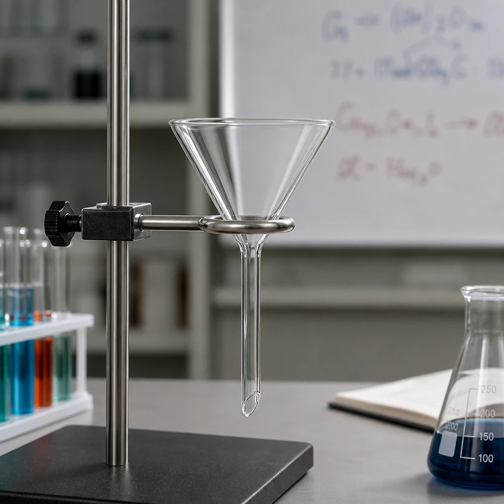 Trichter ø60mm Kalk-Soda, Winkel 60°, Kurzstil Labortrichter 60mm Kalk-Soda-Glas mit 60° Winkel und Kurzstiel für professionelle Filtration im Labor