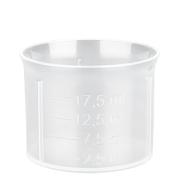20ml Dosierbecher transparent mit Skala ApoGlas
