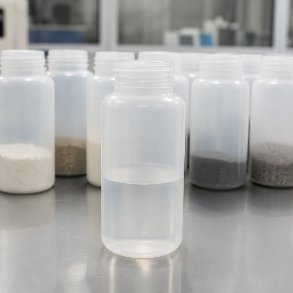 1000ml Laborflasche Weithals ohne Verschluss 1000ml Weithals-Laborflasche aus PE ohne Verschluss für professionellen Laboreinsatz bei Pacadura