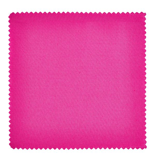 Pinker Stoff 12cm eckig Nahaufnahme zeigt Textur und Zackenschnitt Detail für Schmuckdeckchen Bastelbedarf
