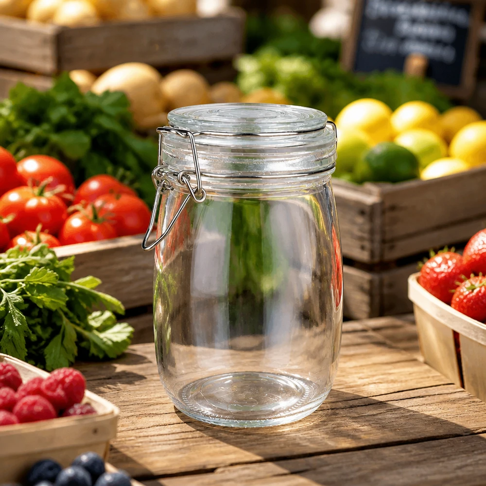 1000ml Vorratsglas mit Bügelverschluss für professionelle Lebensmittellagerung in Gastronomie und Handel
