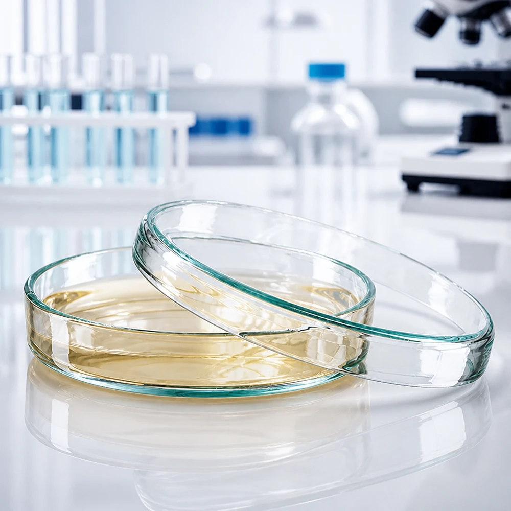 Petrischale 80x15mm Glas Petrischale 80x15mm aus Borosilikatglas für mikrobiologische Kulturen im professionellen Laboreinsatz