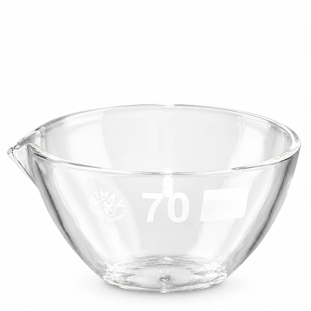Borosilikat Abdampfschale 60ml mit Ausguss ø70mm für professionelle Laboranwendungen bei Pacadura.de