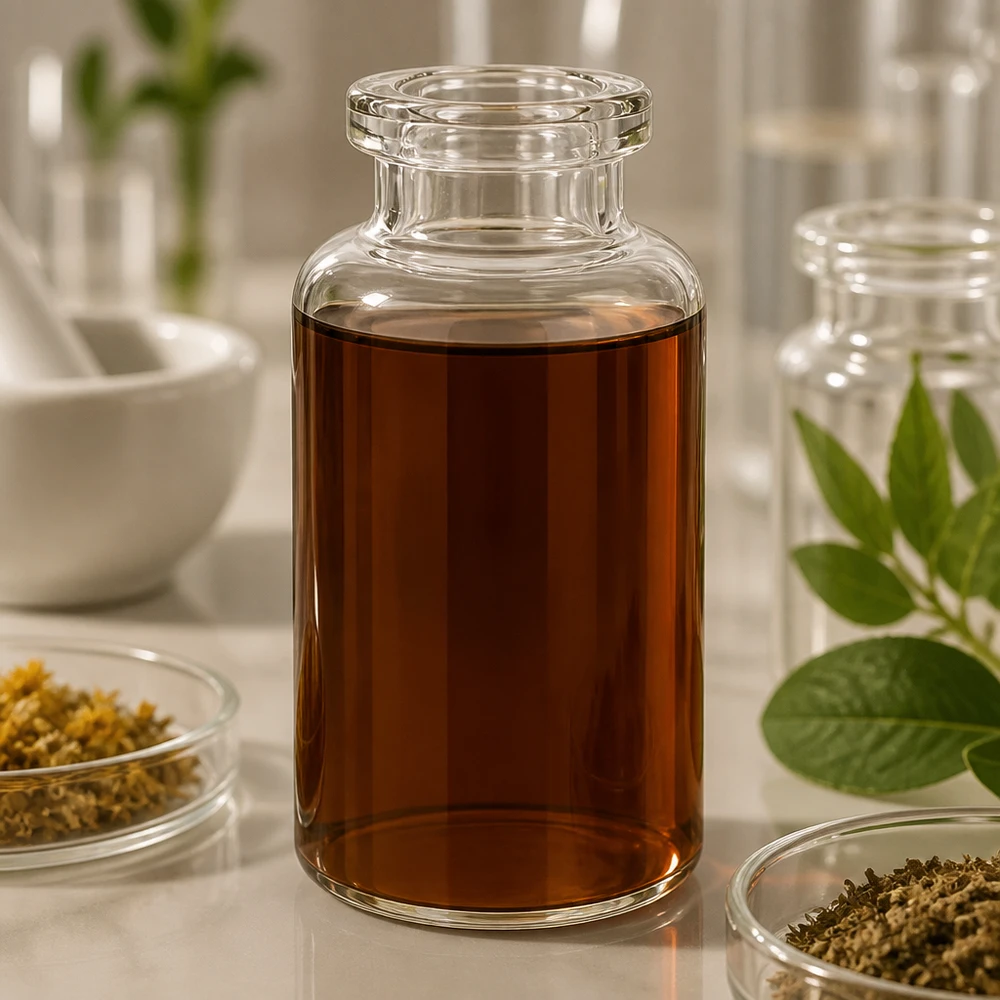 Injektionsflasche Klarglas 30ml für pharmazeutische und gewerbliche Anwendungen mit braunem Extrakt befüllt