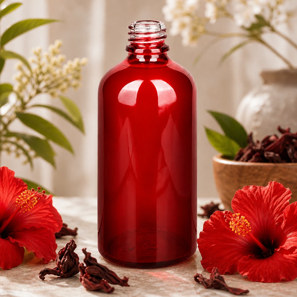 100ml Apothekenflasche RedLine UT18/100 UNiTWIST 100ml Apothekerflasche RedLine UT18/100 UNiTWIST aus rotem Glas für professionelle Anwendung bei Pacadura