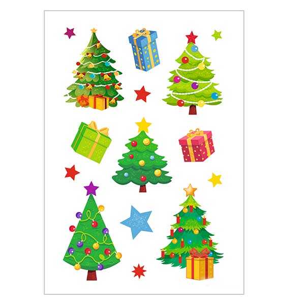 Sticker "Christbaum" (30 Aufkleber mit Glitzer)