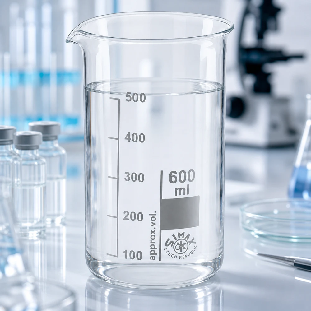 Becherglas 600ml Borosilikatglas, hohe Form Becherglas 600 ml hohe Form aus Borosilikatglas für professionellen Laboreinsatz von Pacadura