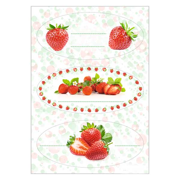 Küchenetiketten "Erdbeere" (12 Aufkleber)