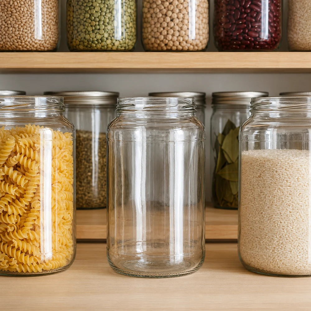 1700ml Rundglas ohne Deckel (TO100) UNiTWIST UNiTWIST Runda1700 Sturzglas 1700ml TO100 Vorratsregal Speisekammer Pasta Reis Hülsenfrüchte lagern organisiert