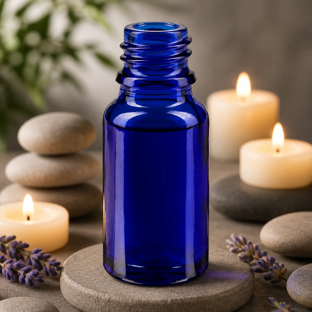 10ml blaue Apothekenflasche ApoGlas für professionelle Anwendung in Pharmazie und Kosmetik