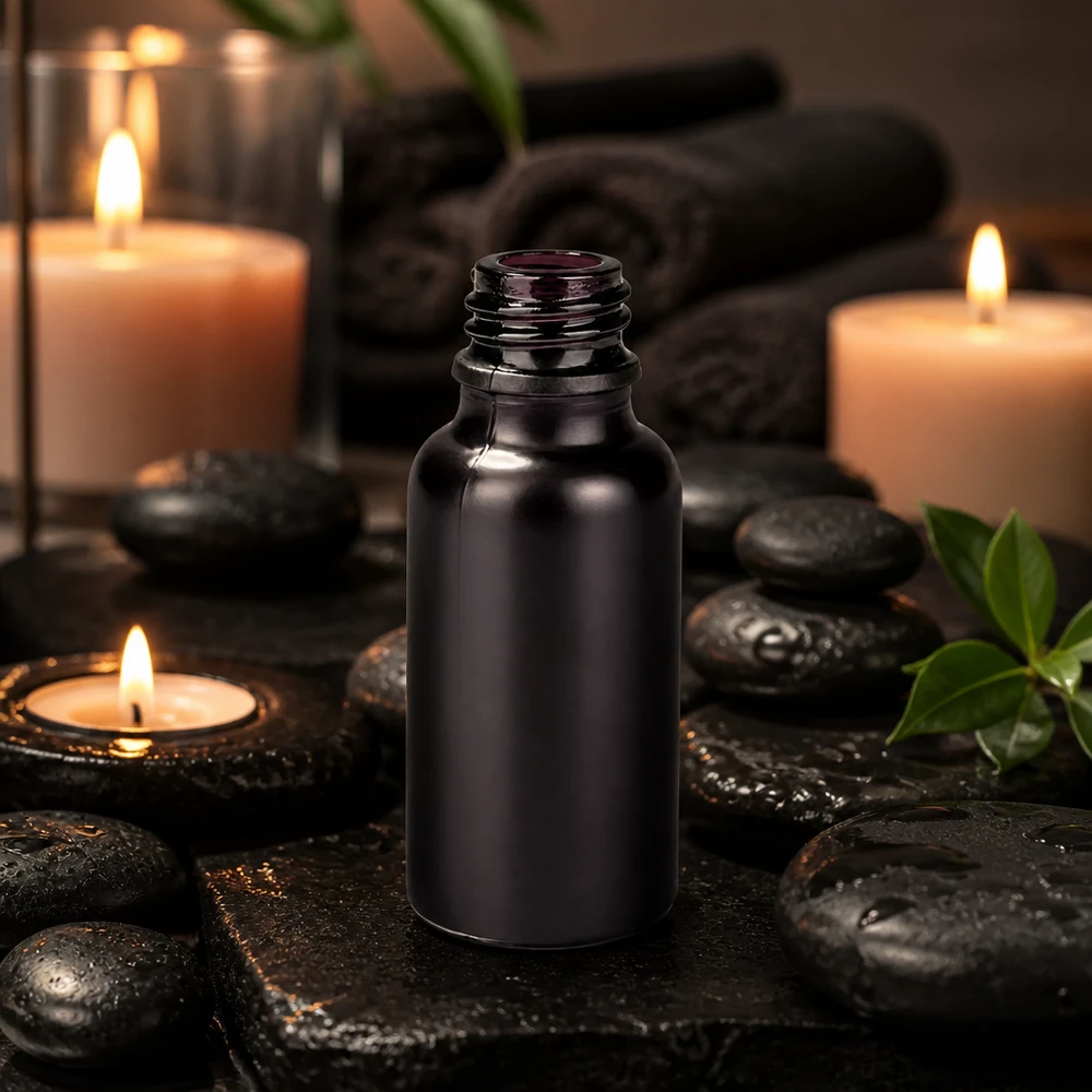 20ml Apothekerflasche BlackLine UT18/20 UNiTWIST 20ml Apothekerflasche BlackLine UT18/20 UNiTWIST schwarzes Violettglas für professionelle Anwendung Aromatherapie