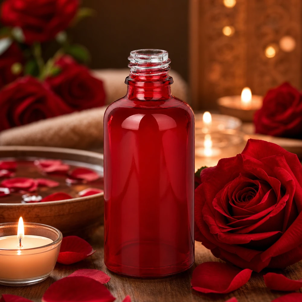 50ml Apothekerflasche RedLine UT18/50 UNiTWIST Glas rot für professionelle Anwendung im Fachhandel