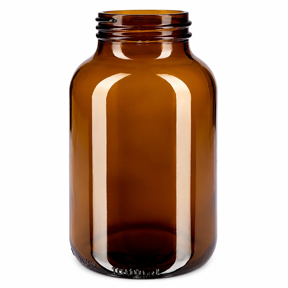 1000ml Weithalsflasche aus Braunglas für professionelle Lagerung und Abfüllung im Fachhandel bei Pacadura