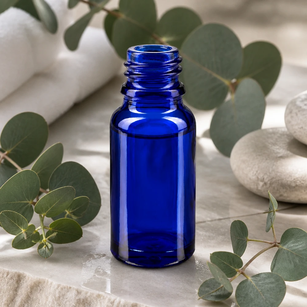 10ml blaue Apothekenflasche ApoGlas für professionelle Anwendung in Pharmazie und Kosmetik bei Pacadura