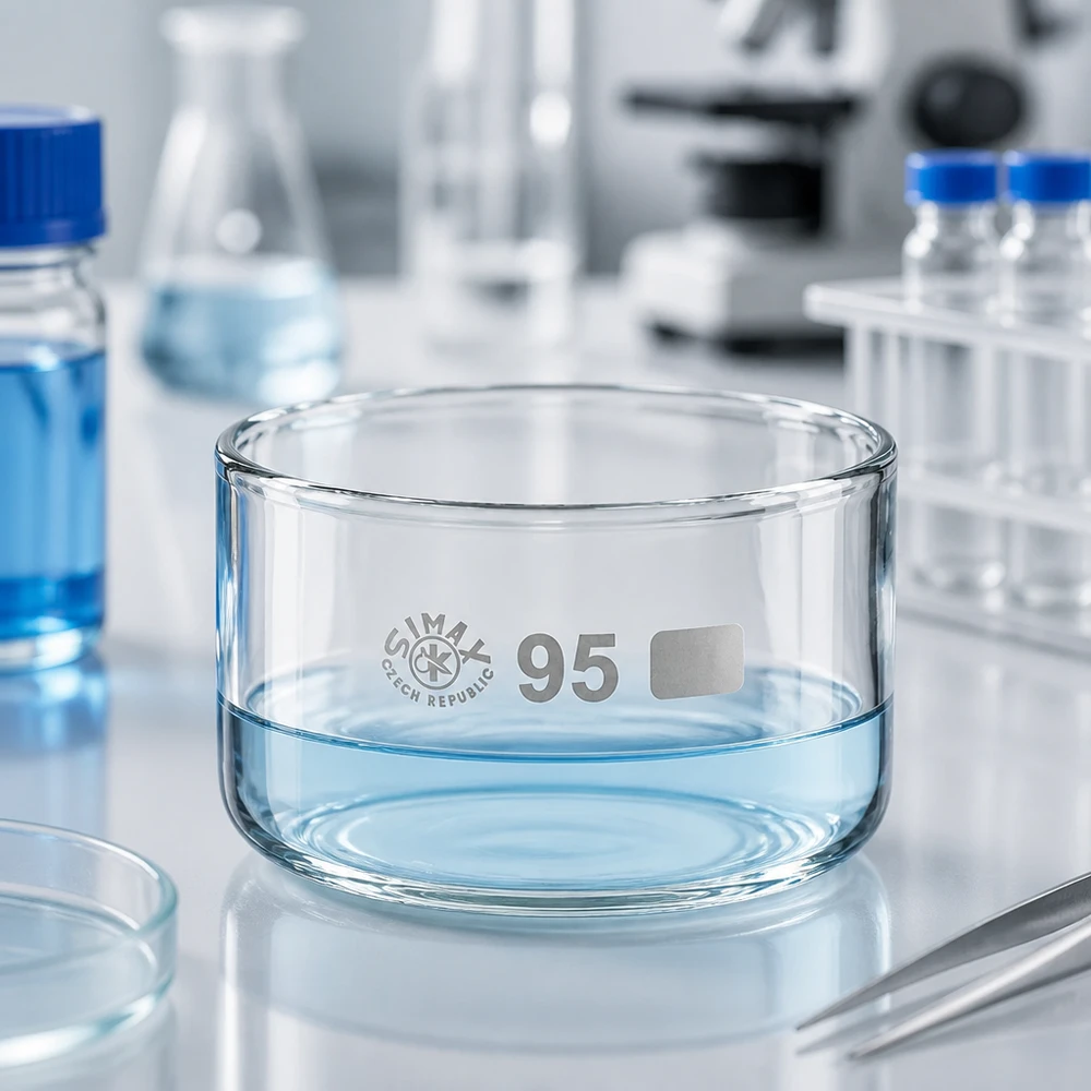 300ml Kristallisierschale ohne Ausguss Borosilikat ø95mm Kristallisierschale 300ml ohne Ausguss Borosilikatglas ø95mm SIMAX für Labor und Gewerbe
