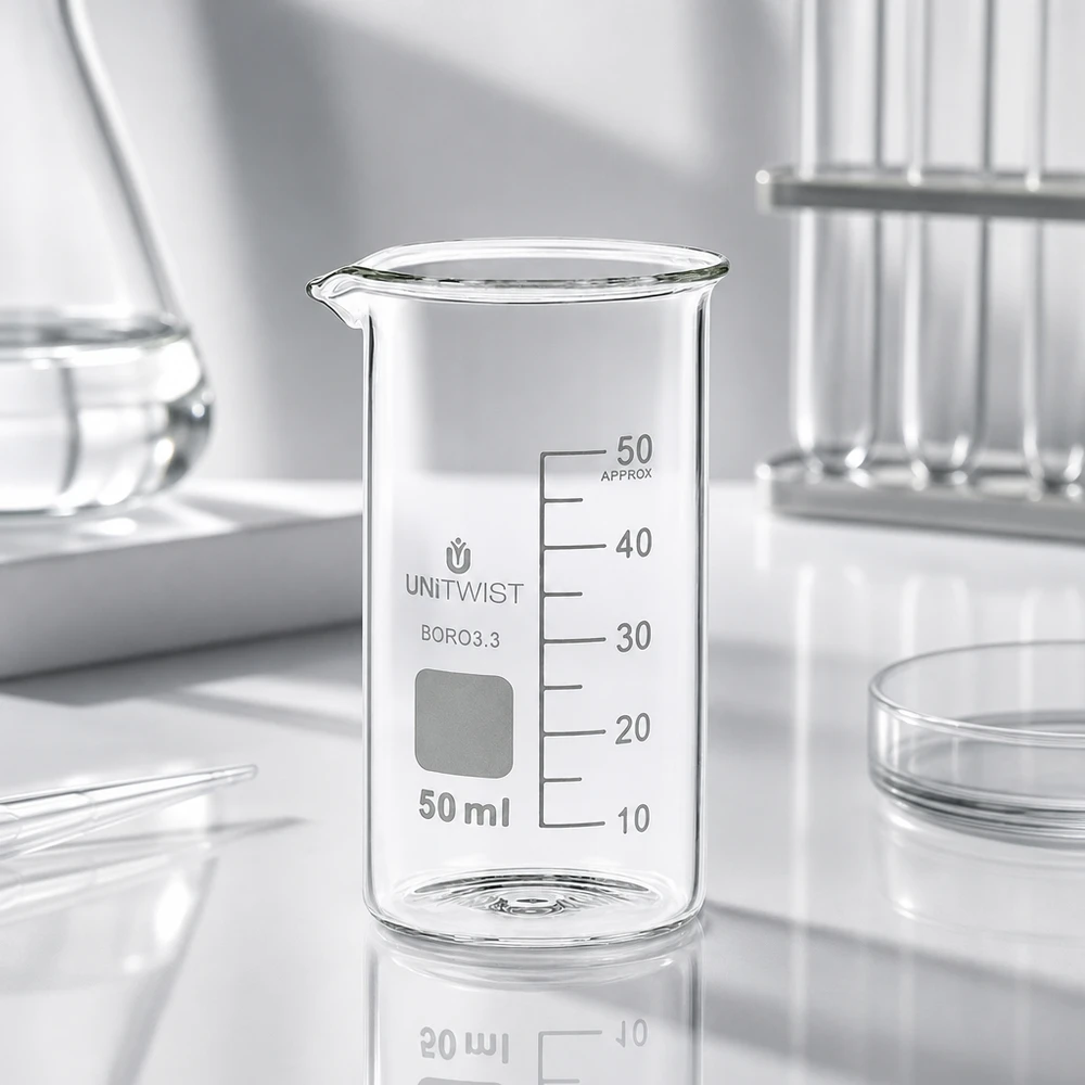 Becherglas 50ml Borosilikat hohe Form UNITWIST für professionellen Laboreinsatz im Fachhandel